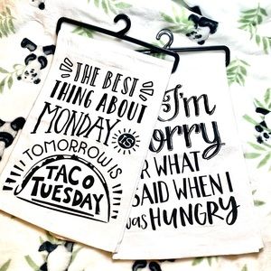 Funny Quote White Kitchen Towels